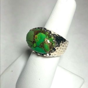 Turquoise Green Ring Sterling Silver Jewelry